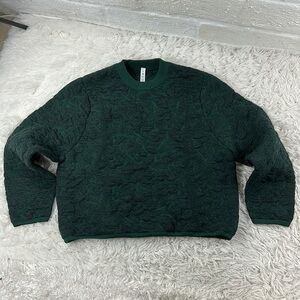 Lululemon Jacquard Multi-Texture Crew Neck Sweater Heathered Smoked Spruce